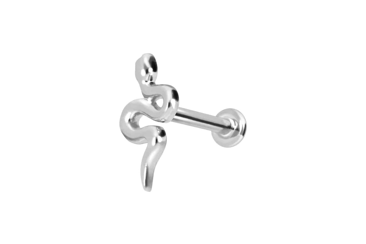 14 Karat Gold Labret Piercing mit Innengewinde SCHLANGE